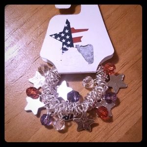 American Flag  Charm Bracelet